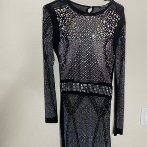 black sequined dress